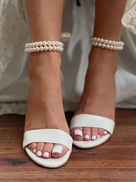 Women's PU With Pearl Peep...