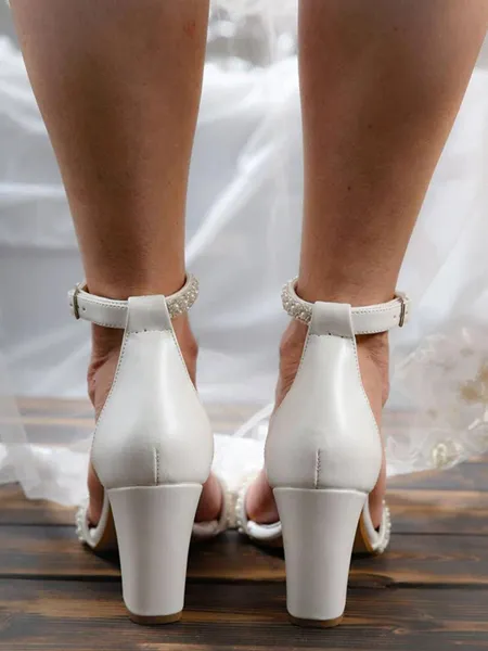 Women's PU With Pearl Peep...