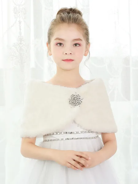 Delicate Faux Fur With Rhinestone Wraps