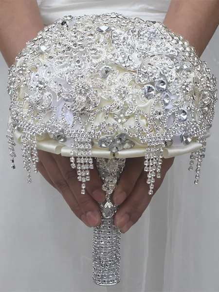 Charming Round Satin Bridal...