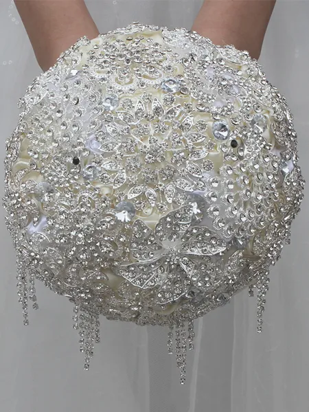 Charming Round Satin Bridal...