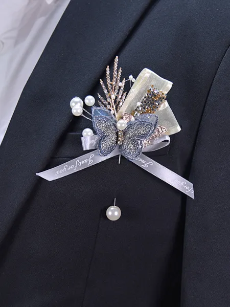 Gorgeous Free-Form Butterfly Boutonniere(Sold in a single piece)