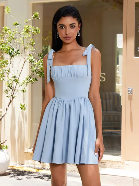 A-line Straps Bow...