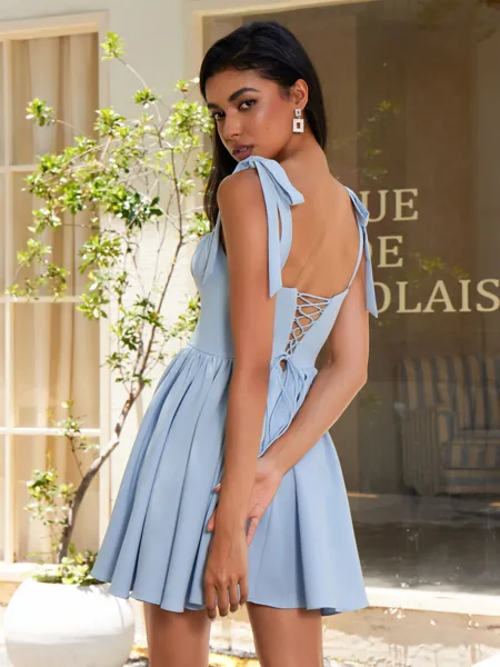 A-line Straps Bow...