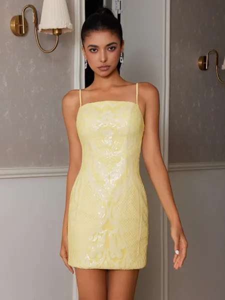 Sheath Spaghetti Straps...