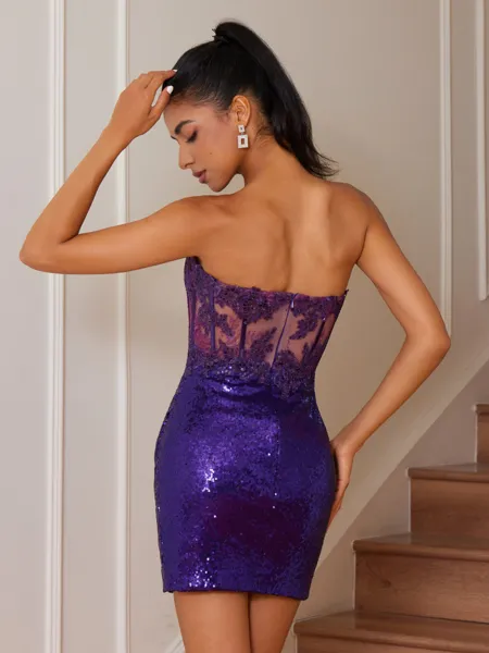 Sheath Sequins Sweetheart...