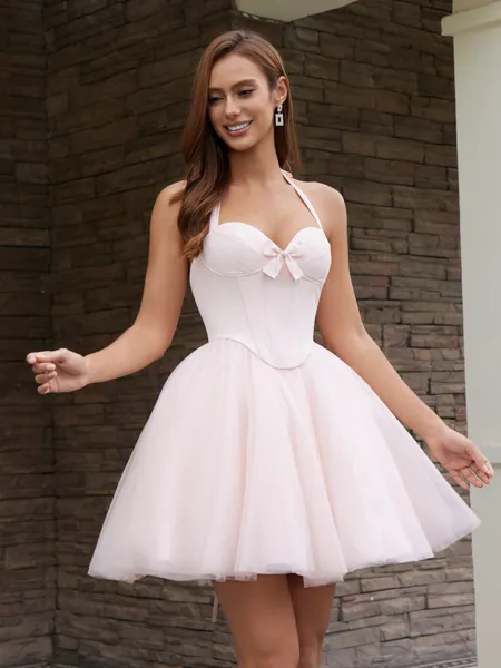 Ball-Gown Halter Bow...