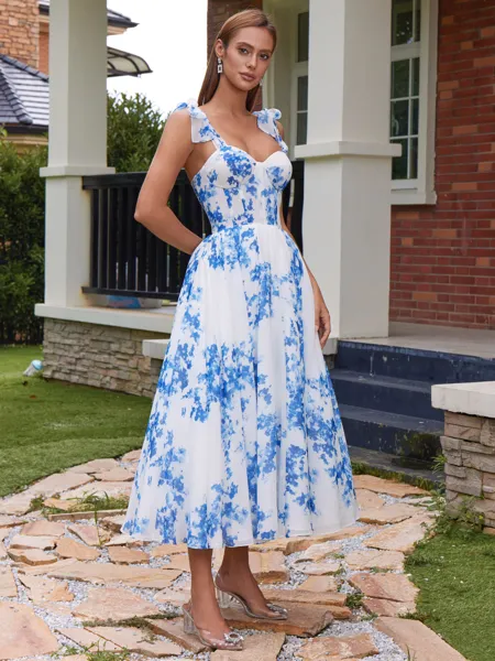 A-line Straps Bow...