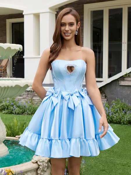 A-line Straight Bow...