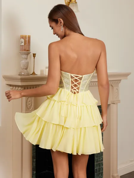 A-line Straight Cascading...