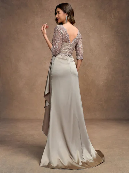 A-Line/Princess Satin Lace...