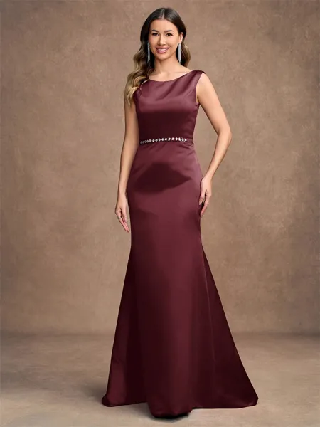 Sheath/Column Satin Beading...