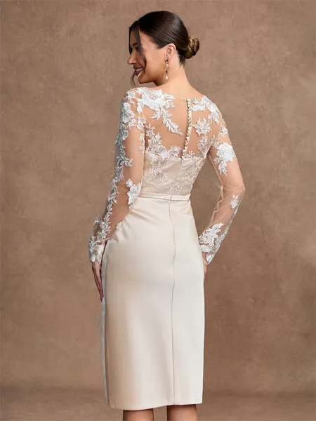 Sheath/Column Satin Lace...