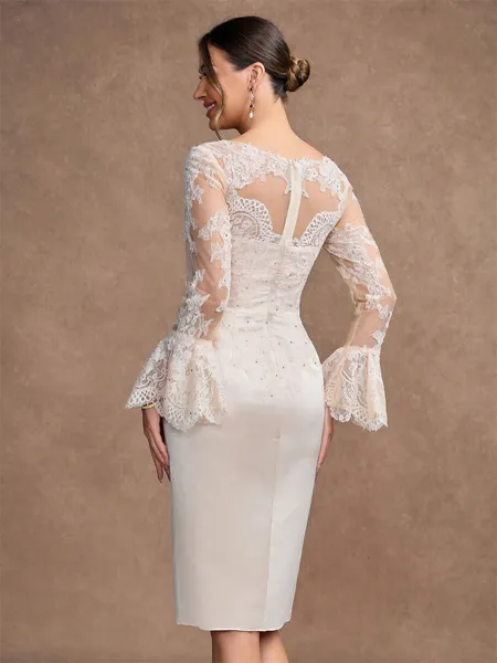 Sheath/Column Satin Lace...