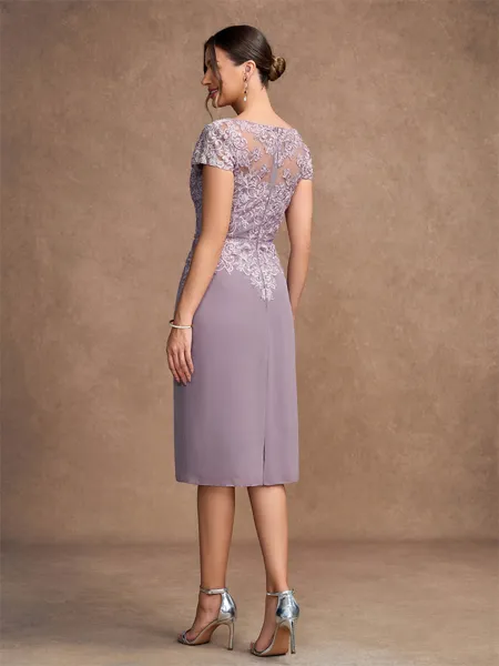 Sheath/Column Chiffon Lace...