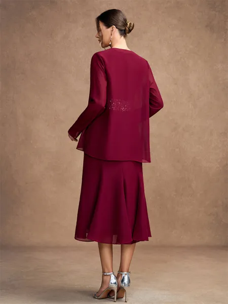 Sheath/Column Chiffon...