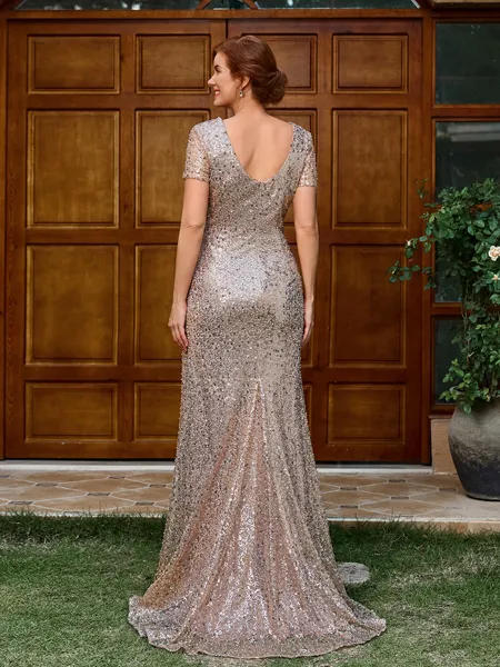 Sheath Scoop Short Sleeves...