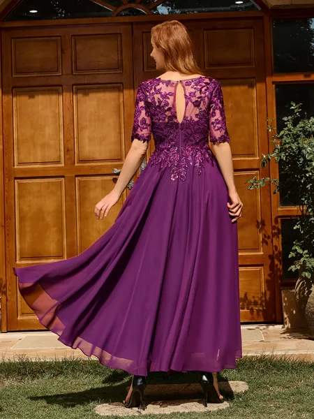 A-line Scoop 1/2 Sleeves...