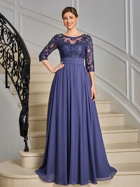 A-line Scoop 3/4 Sleeves...