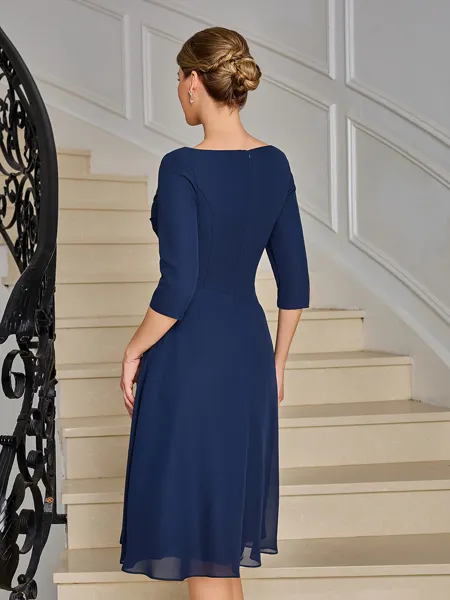 A-line V-neck 3/4 Sleeves...