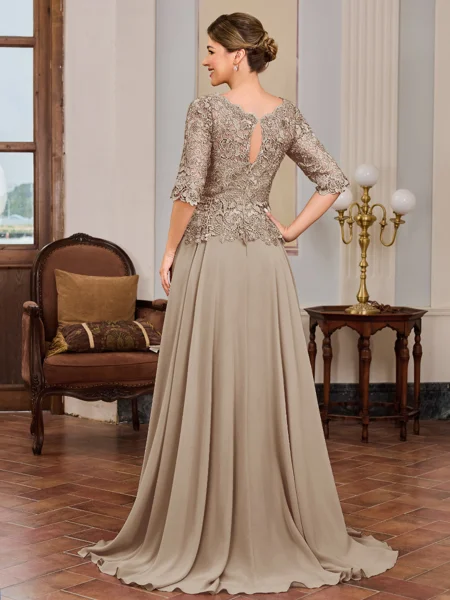 A-line Scoop 3/4 Sleeves...