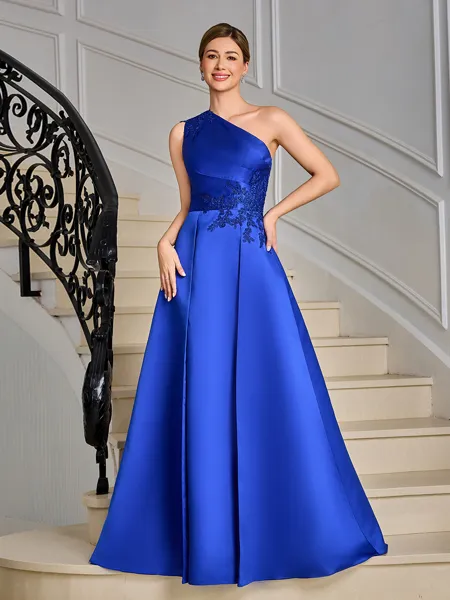 A-line One-Shoulder...