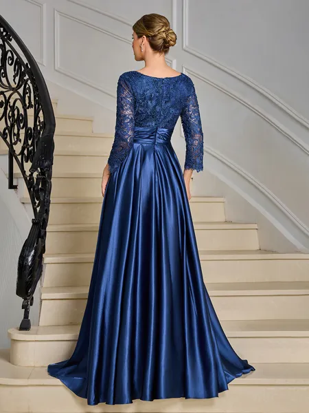 A-line V-neck 3/4 Sleeves...