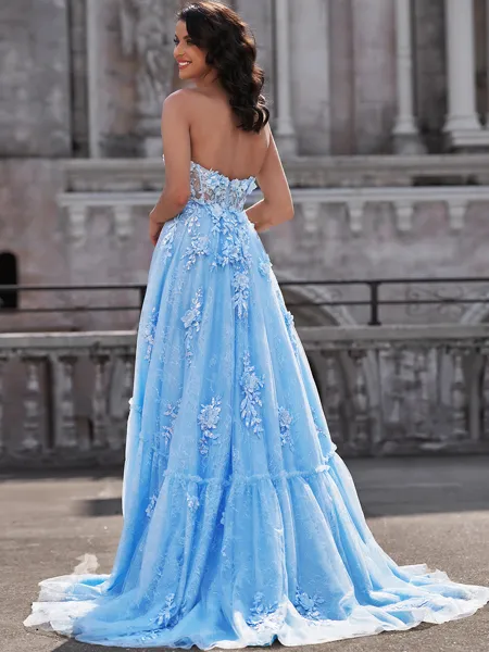 A-line Sweetheart Appliques...