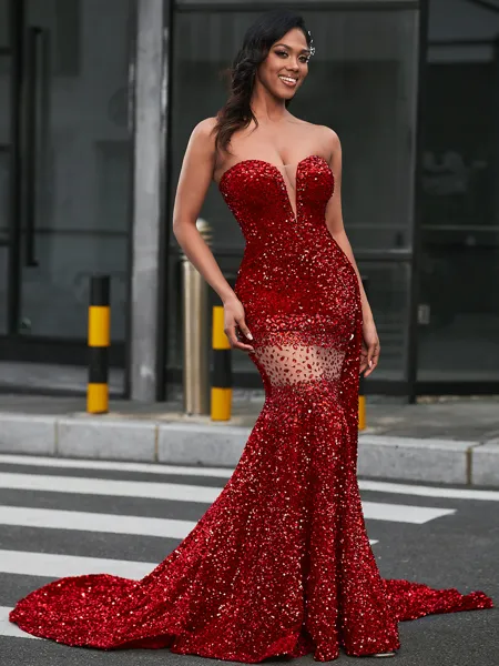 Sheath Sweetheart Beading Court Train Dress