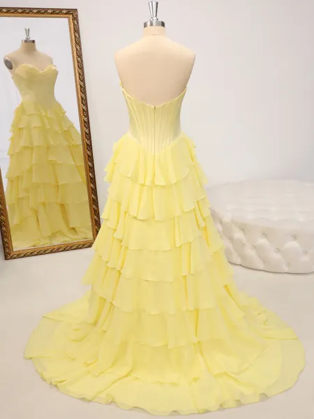 A-line Sweetheart Cascading...