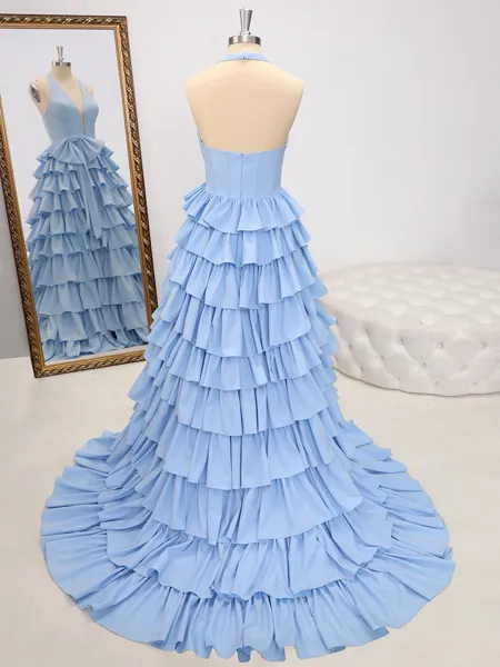 A-line Halter Bow Sweep...