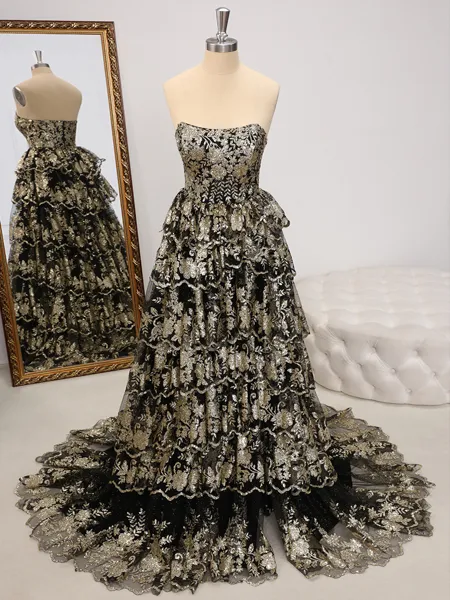 A-line Straight Appliques...