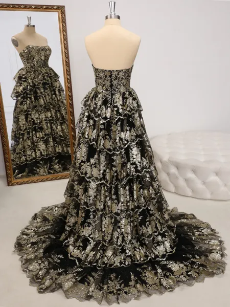 A-line Straight Appliques...