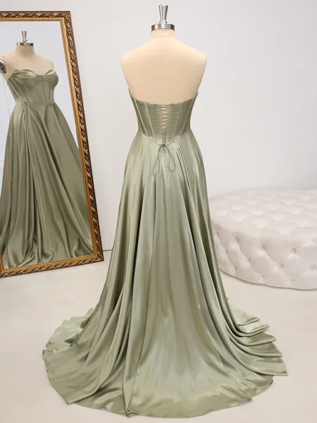 A-line Sweetheart Pleated...