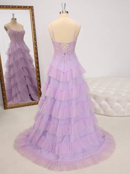 A-line Spaghetti Straps...