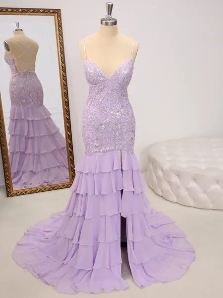 Sheath V-neck Appliques...