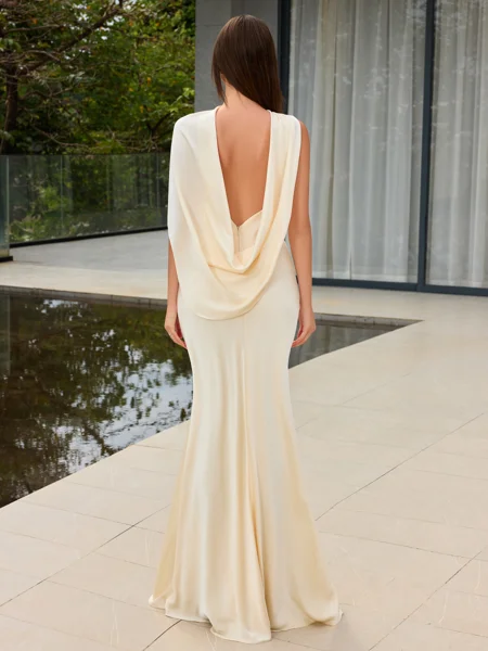 Sheath Scoop Pleated...