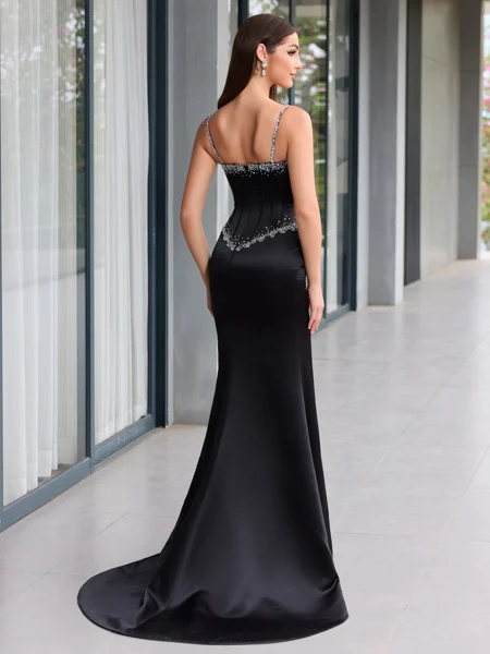 Sheath Straps Rhinestone...