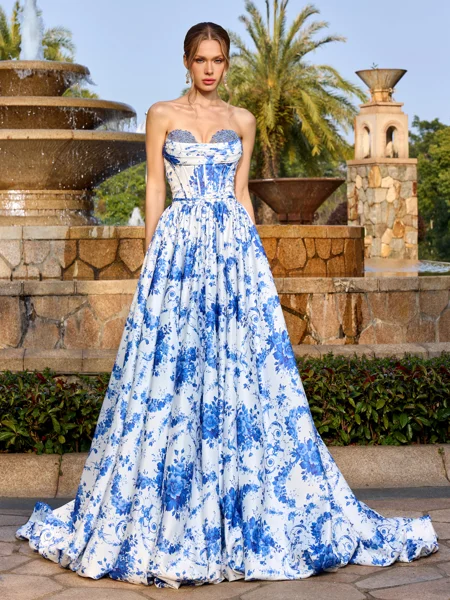 A-line Sweetheart Pleated...