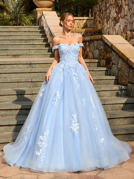 Ball-Gown Off-the-Shoulder...