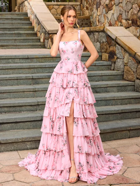 A-line Square Cascading...