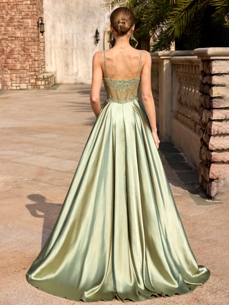 A-line Spaghetti Straps...