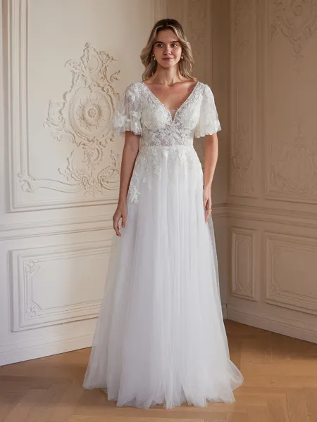A-Line/Princess Tulle Lace...