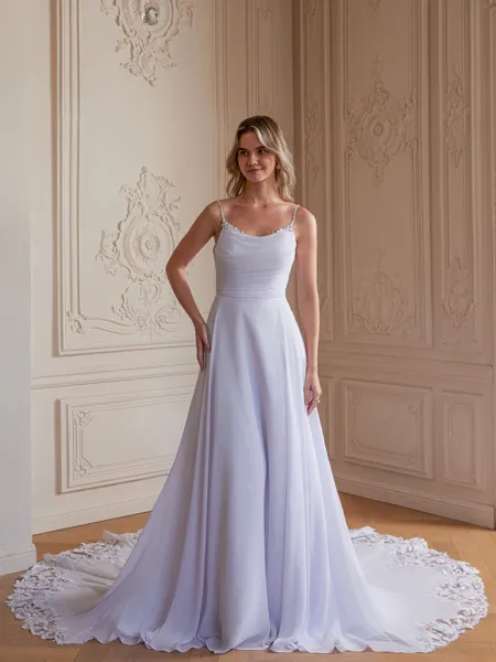 A-Line/Princess Chiffon...