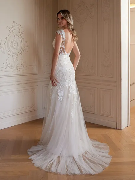 Sheath/Column Tulle Lace...