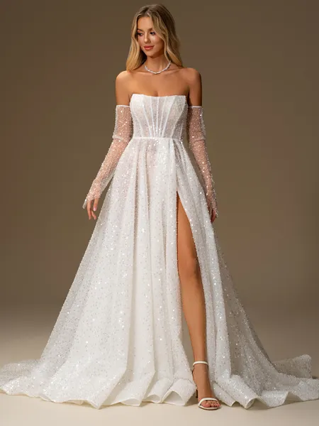 A-line Straight Long...