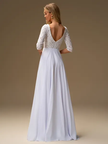 A-line V-neck 3/4 Sleeves...