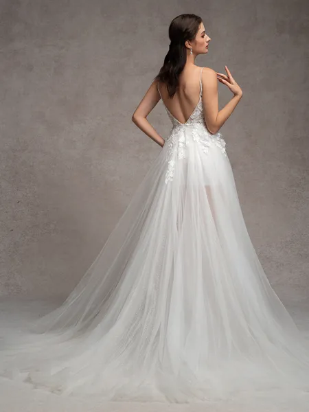 A-line V-neck Appliques...