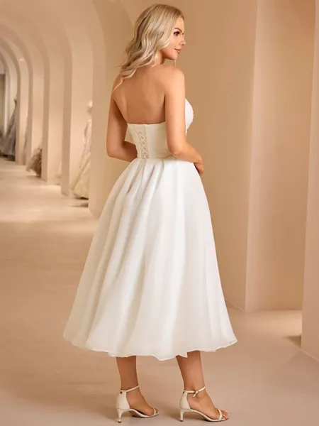 A-line Sweetheart Pleated...