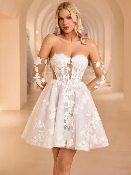 A-line Sweetheart Long...